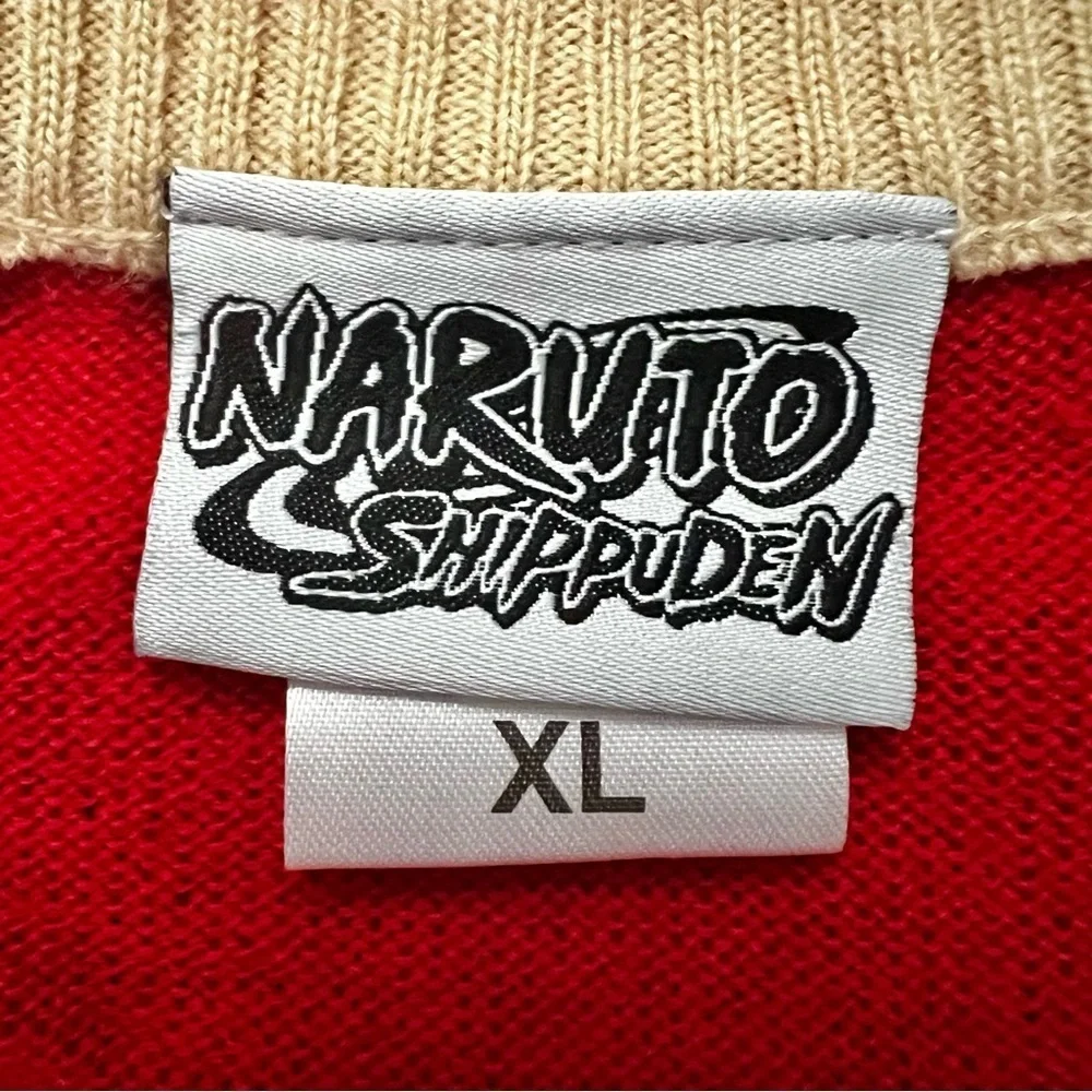 Naruto Anime Vintage Y2K Ramen Shop Christmas Sweater Red Oversized XL Deadstock